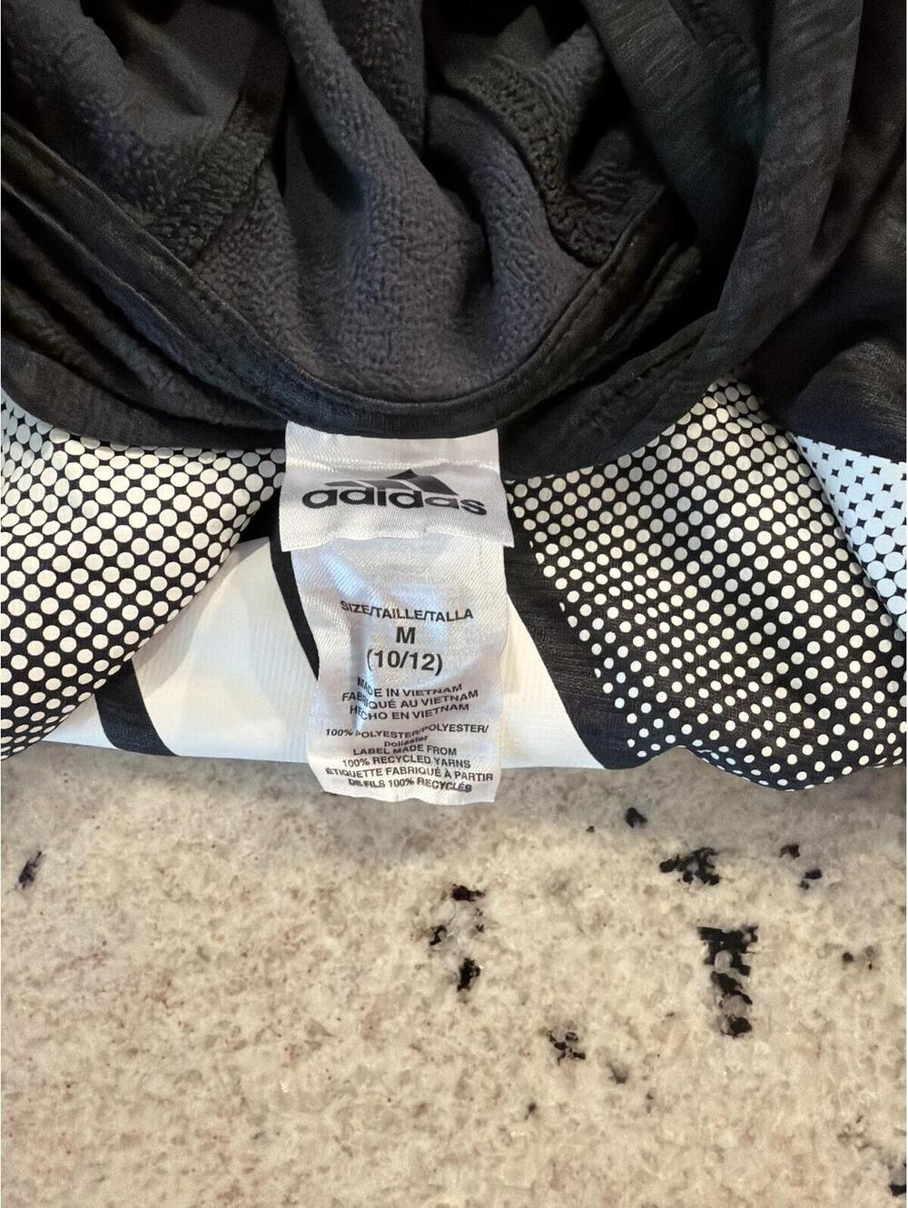 Adidas Boys Hoodie Black with White Stripes Medium - Picture 10 of 11